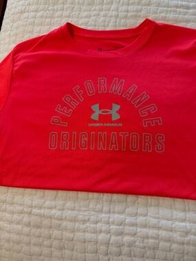 Boys Under Armour Performance Originators Tee - Bright Coral